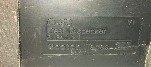 SCOTCH BRAND Tape Dispenser Weigted Black C-38 Rubber Feet Pre-Owned - Picture 5 of 6