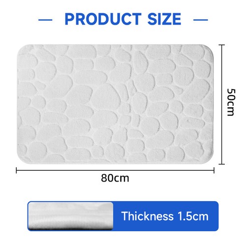 Non-Slip Absorbent Bath Shower Mat Rug, Super Soft Chenille, Machine Washable - Picture 26 of 30