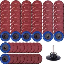51x 2 inch Roll Lock Die Grinder Quick Change Sanding Disc 36 60 80 120 240 Grit