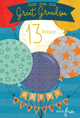 Karte Urenkel 13. Geburtstag 13 heute Happy Lovely Vers
