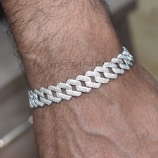 Certified 5 Ct Diamonds Cuban Men's Link Bracelet