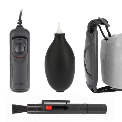 ayex Zubehör Set Fujifilm RR90 Fernauslöser Blasebalg Schlaufe Reinigungsstift