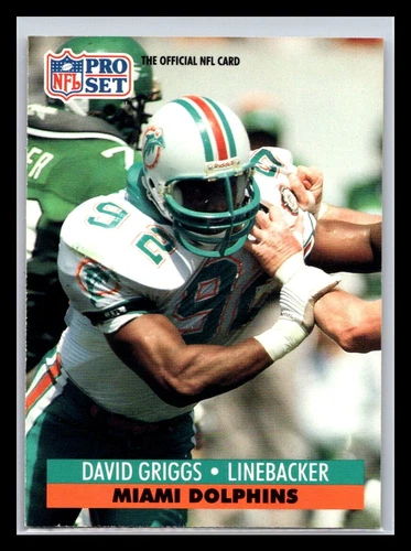 David Griggs 1991 Pro Set Miami Dolphins LP x1 - NFL Football Trading Card - Picture 1 of 1