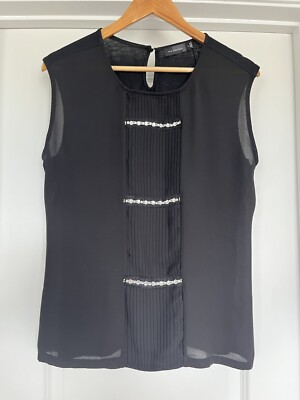 The Limited Black Sleeveless Studded Top Size L