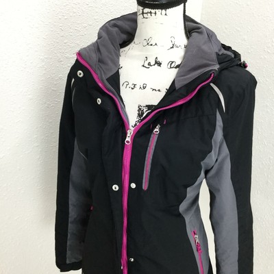 RADIANCE FREE COUNTRY Snap & Zip Up Gray & Black Hooded Winter Jacket Women's M | eBay