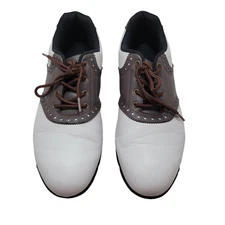BCG Mens White Brown Leather Upper Oxford Golf Shoes Lace Up Size 9.5D