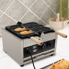 1500W Commercial Waffle Maker Machine 3 Grid Nonstick Electric Taiyaki Maker