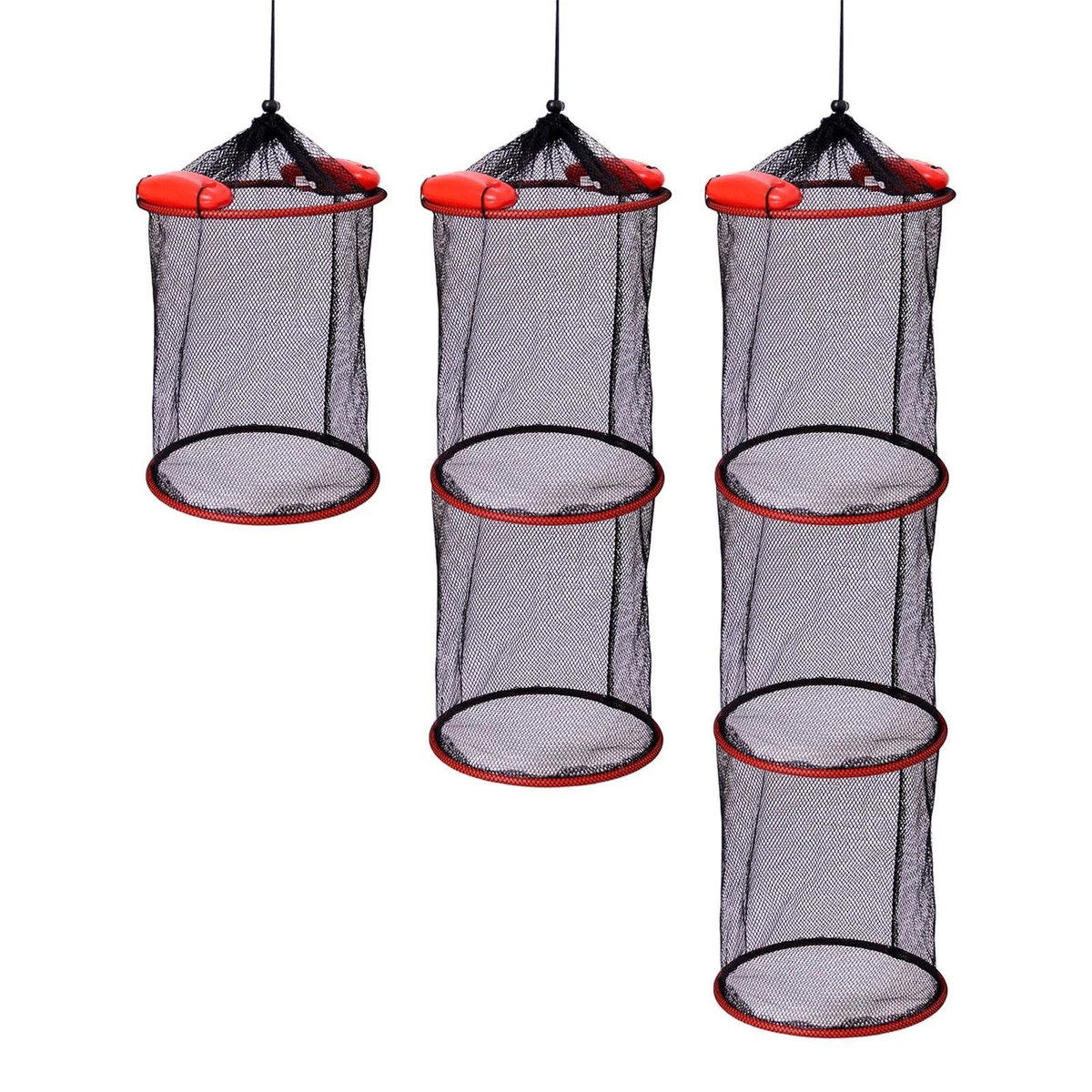 Ancien Panier De Pêche Pliable En Métal – Garde-poisson – Grande Taille, état Correct