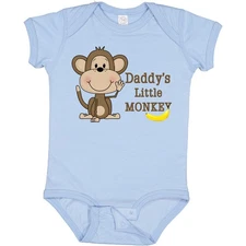 Inktastic Daddy's Little Monkey Baby Bodysuit Daddy Dad Banana One-piece Infant