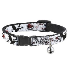 Team Vampire Breakaway Cat Collar Adjustable Pet Collar 8-12 inch Neck