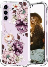Samsung Galaxy S23 Plus Case for Women - Floral Flower Clear Design, Cute Pink R