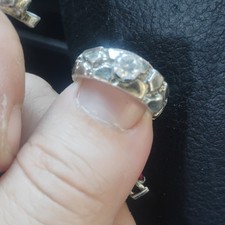 gel 14k Silver Band Ring Natural Round Diamon...