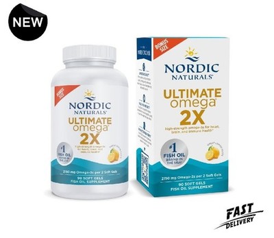 Nordic Naturals Ultimate Omega 2X Lemon Flavor 90 Soft Gels Fast Free shipping