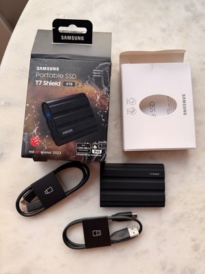 Samsung T7 Shield 4TB Portable SSD USB-C External Drive Black WORKS PERFECTLY!