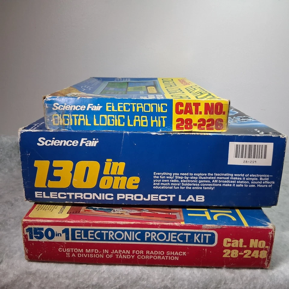 Tandy Radio Shack Science Fair Project Kits Set De 3 |150 En 1 + 130 En 1 | Lógica Foto 2 de 4