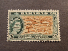 Scott#161, Bahamas, 1954, 2d, Native Straw Work & Queen Elizabeth II, Used Stps