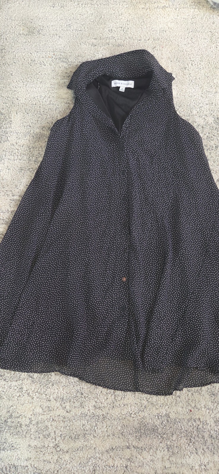 Emma and Michele Women's Buttom Dress Size M Black White
