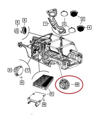 Original & NEU Mopar Jeep Wrangler 2013 - 2014 Subwoofer Lautsprecher 05091271AA