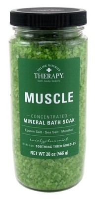 Village Nat. Mineral Bath Soak Muscle Eucalyptus Mint 20 Ounce