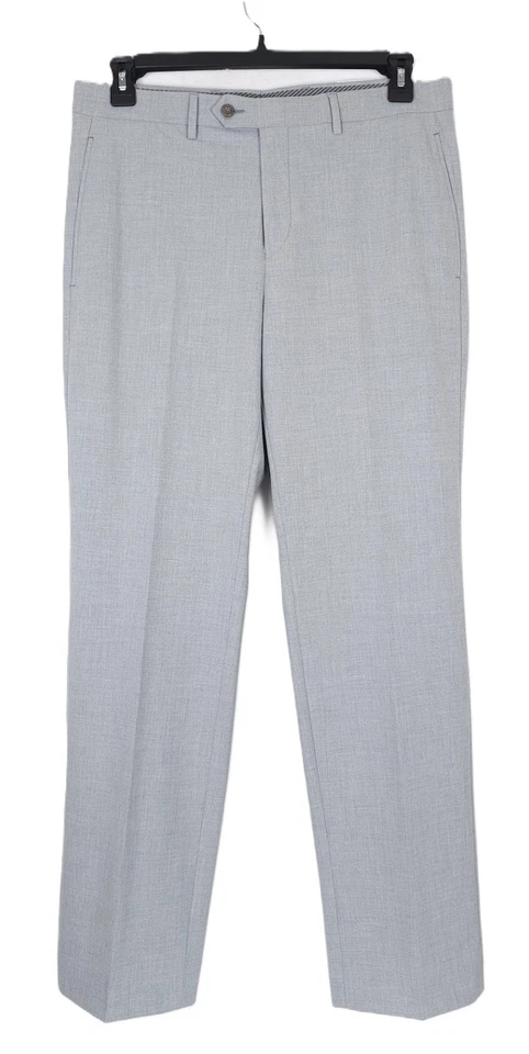 Pantalones de vestir Michael Kors elásticos de ajuste clásico gris claro liso 33x32 para hombre nuevos con etiquetas Foto 2 de 4