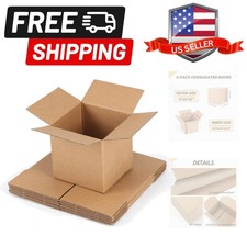 Shipping Boxes Mailers 4x4x4 inches Corrugated Cardboard Small Packing Kraft ...