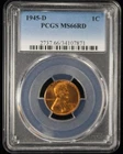 1945-D Wheat Lincoln Cent 1c PCGS MS66 RD