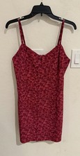 Vintage Express 90s Floral Mini Dress Built in Shorts Sz 11/12 Red/Pink Y2K