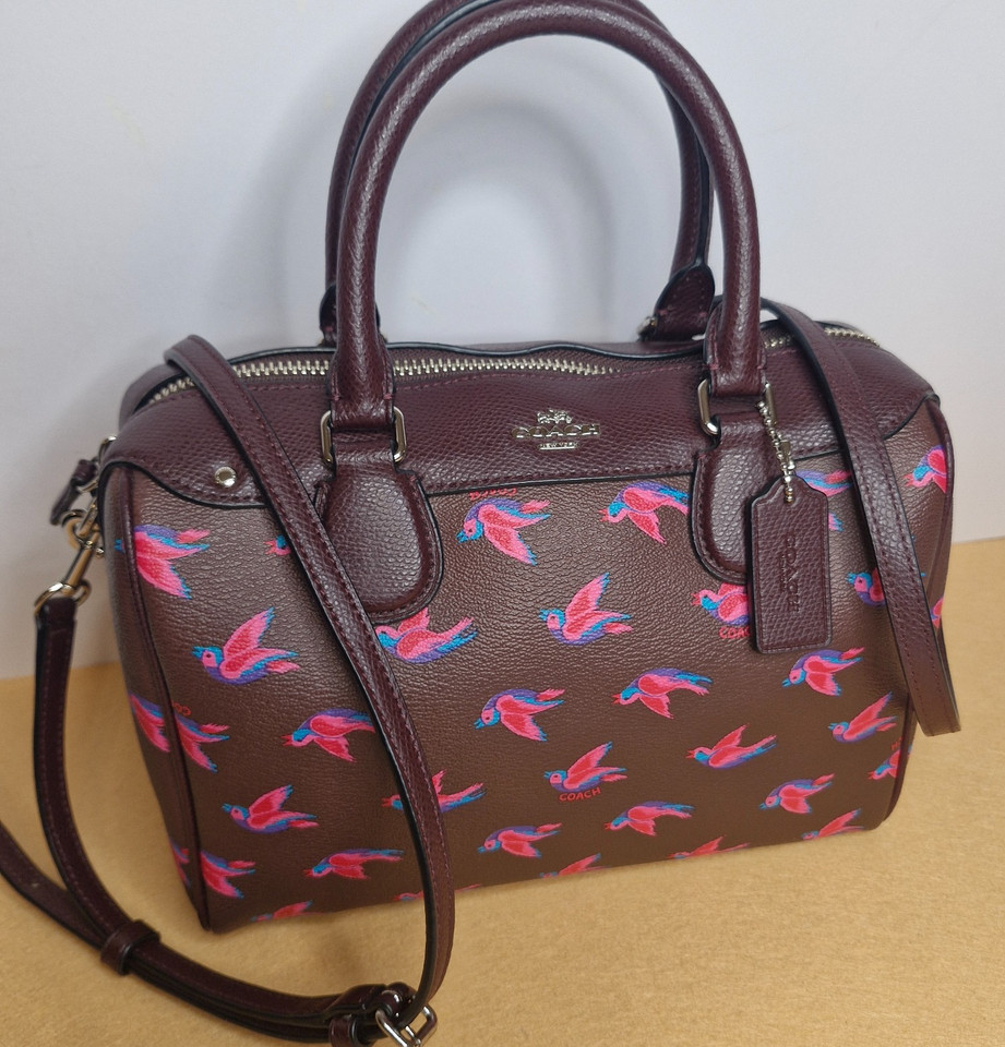 Coach Top Handle with Crossbody Strap Like New Amazing Design Luxury Bag Birds