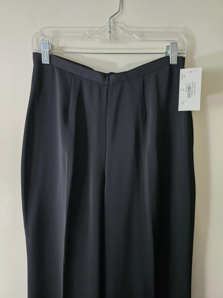 Le Suit Petite Black Trousers Quiet Luxury Classic Romantic Feminine NWT Sz 8P - Image 3 of 4