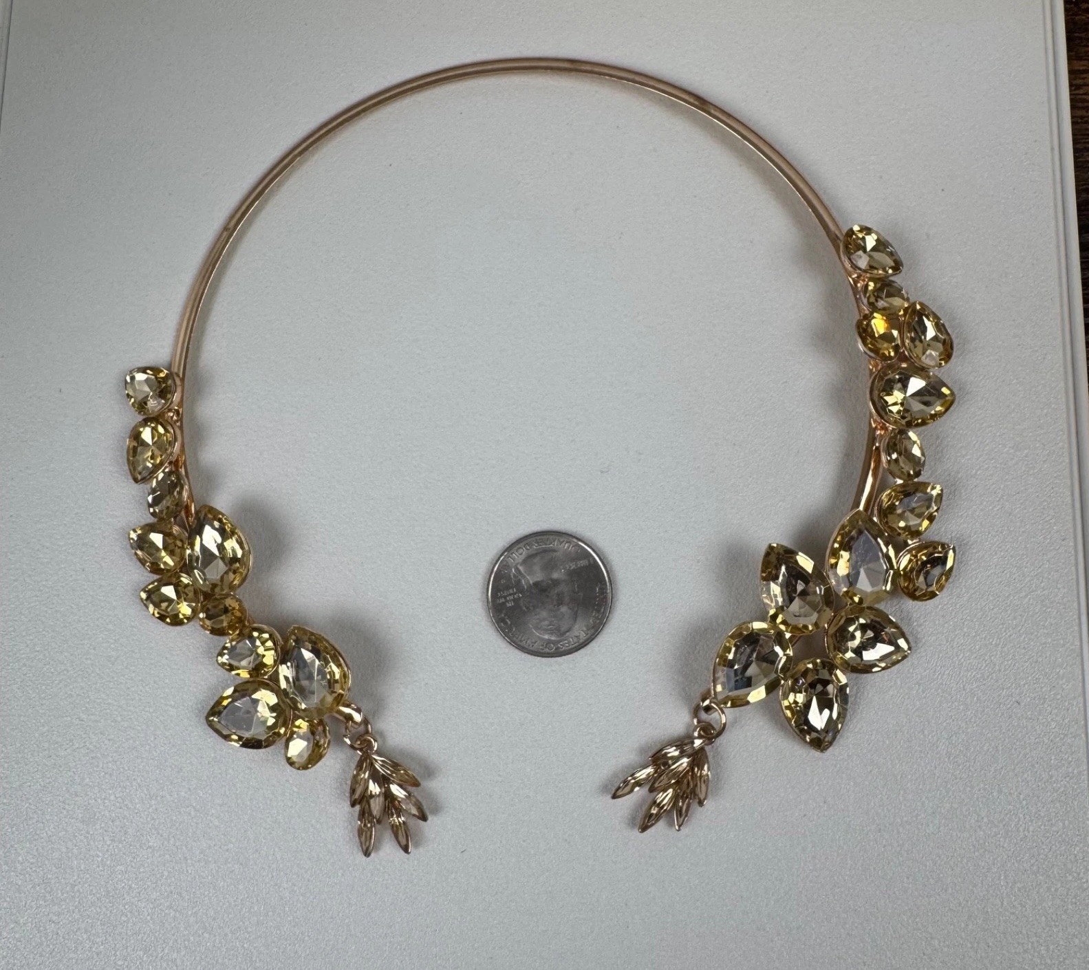 Fancy party evening Rhinstone Crystal Statement Choker Necklace