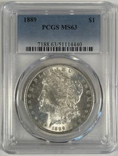 1889 Morgan Silver $1 Dollar Coin PCGS MS 63