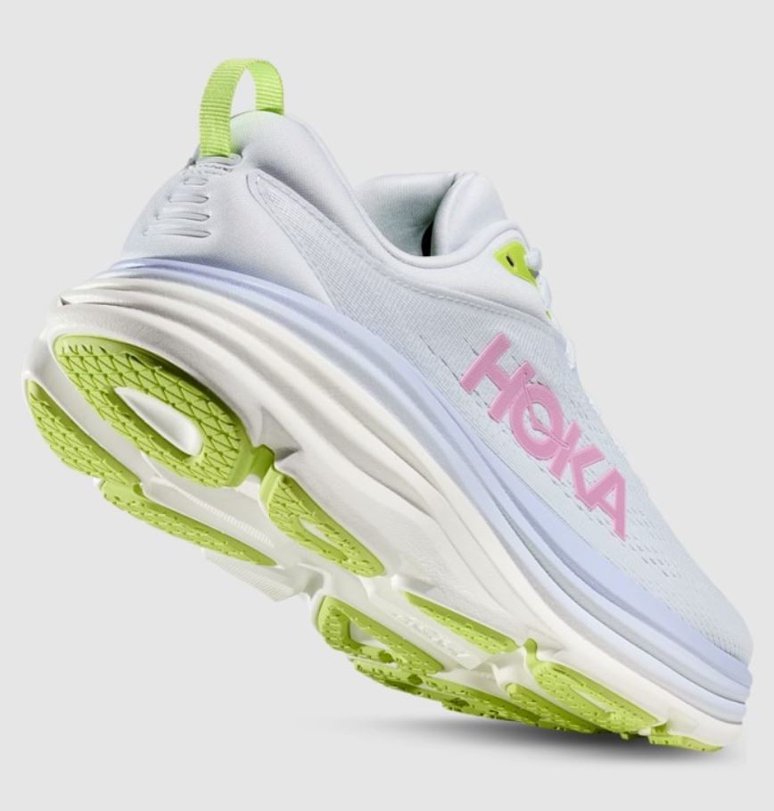 NEW | Hoka Bondi 8 Womens Running Shoes (B) (Sea Ice/Pink Twilight) thumbnail 4