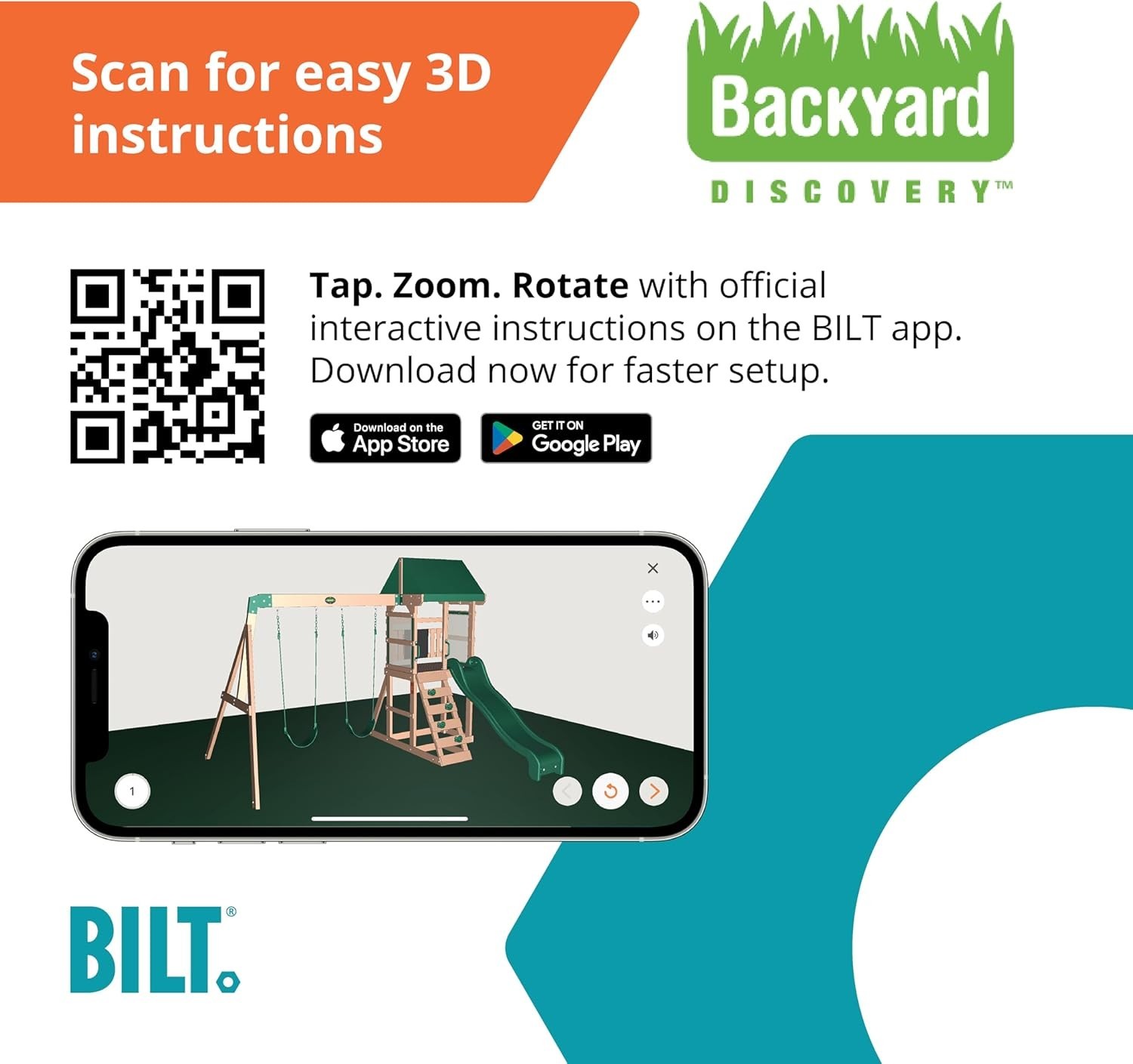 Backyard Discovery Buckley Hill Residential Wood Playset with 2 Swings and Slide