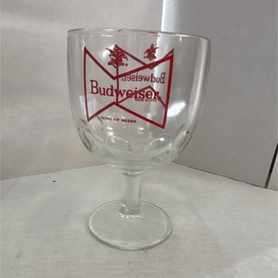 Budweiser King of Beers Collectible Beer Glass Red Logo Breweriana Barware
