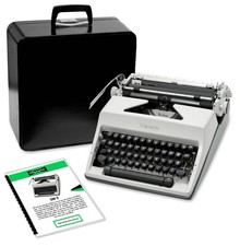 Gray 1969 Olympia SM9 De Luxe Typewriter, New Platen, Restored SM-9 thumbnail