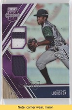 2017 Panini Elite Extra Edition Dual Materials Purple 18/25 Lucius Fox READ x5u