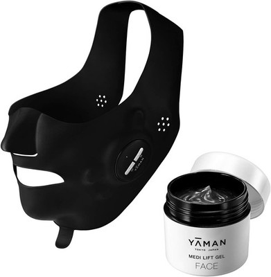 YA-MAN Medilift Plus Wearable EMS Face Mask Black EPM-18BB1 Gel Set NEW Japan