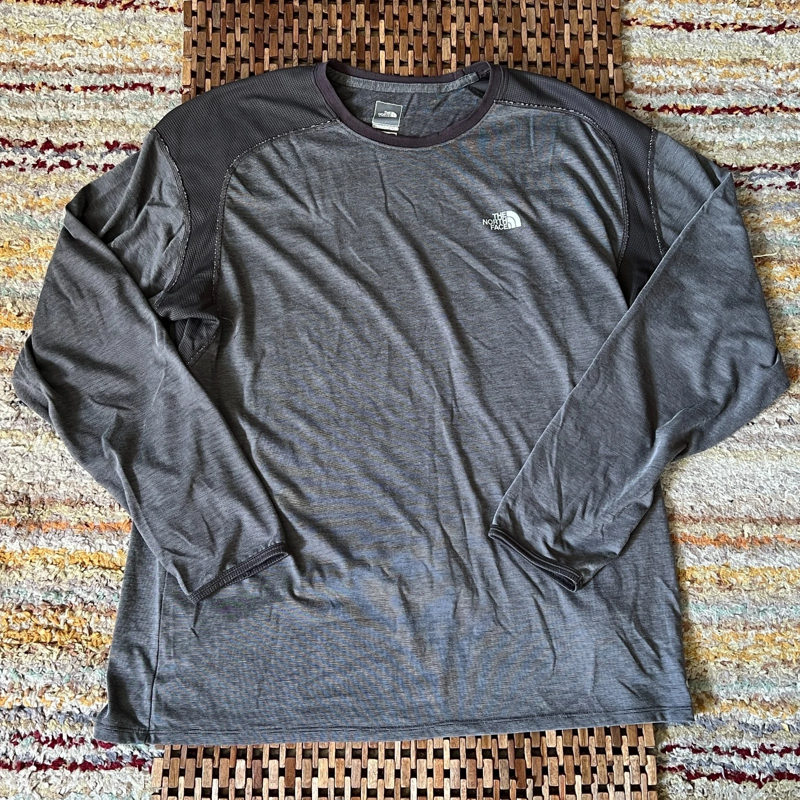 The North Face Vaporwick Crew Neck Base Layer Long Sleeve Tee T Shirt Grey XL