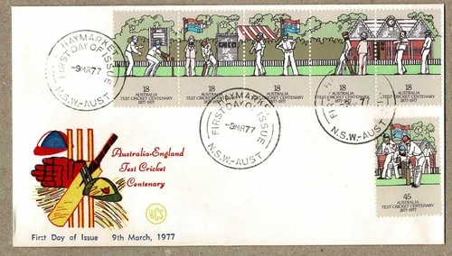 Australia 1977 WCS Wesley Cricket Strip FDC Cover