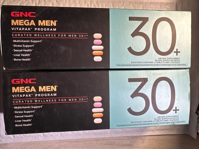 GNC Mega Men Vitapak Program 30+Multivitamin Stress Support Exp:11/2026 2Pack