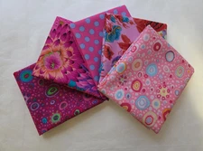 5 Fat Quarters - Pink Kaffe Fassett FQ 18 x 22 100% Cotton Quilting Fabric V. 2