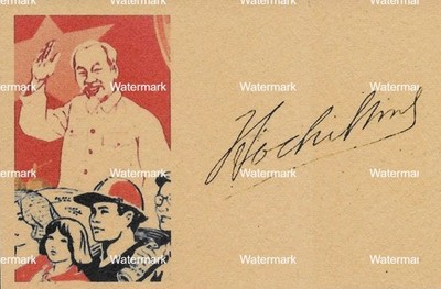 Ho Chi Minh Unterschrift Nicht Authentifiziert Reproduktion Glanzfoto 4''X6''