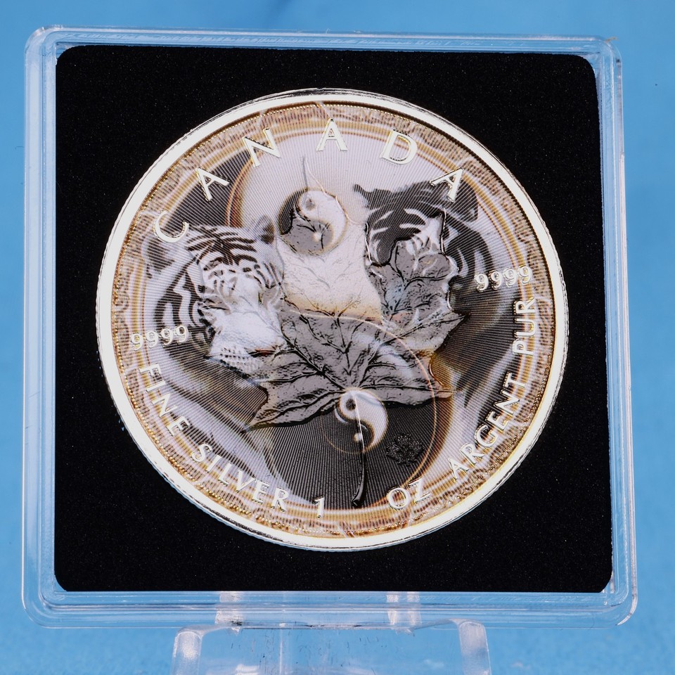 2025 Canada Farbmünze Yin & Yang Tiger 1 OZ SILBER 9999 COLOR EDITION