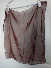 Vintage Sheer Brown Chiffon Scarf 20  x 21  Lightweight Square Neck Hair