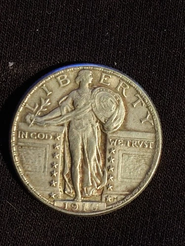 1917 Type 1 Standing Liberty Quarter. Free Shipping