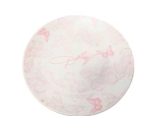 6" Dolly Parton White & Pink Butterfly Appetizer Plate Dollycore Shabby Pink