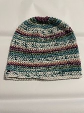 Crochet Beanie, Handmade, Purple/Blue/White, 100 Acrylic, Never Been Used