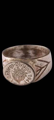WW2 Ring WWII 1st Mountain Division 1941 Wehrmacht Edelweiss Soldiers AMULET 