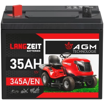 Rasentraktor Batterie 12V 35Ah AGM Aufsitzmäher 30Ah 28Ah 26Ah Pluspol Links U1 - Bild 1 von 4