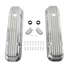 Polished Aluminum Full Finned Tall Valve Cover For 1959-1979 Pontiac 350 400 455 Polished Aluminum Full Finned Tall Valve Cover For 1959-1979 Pontiac 350 400 455